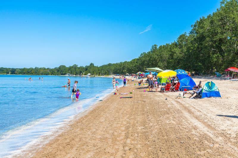 Camping near sandbanks beach